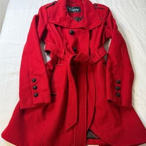 Guess Vibrant Red Trench Coat
